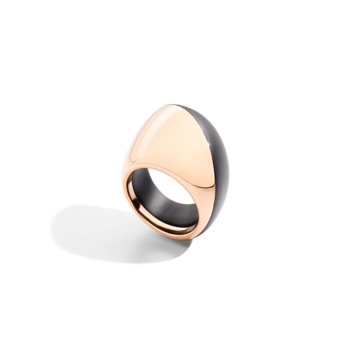 18K Rose Gold and Titanium Dual Ring