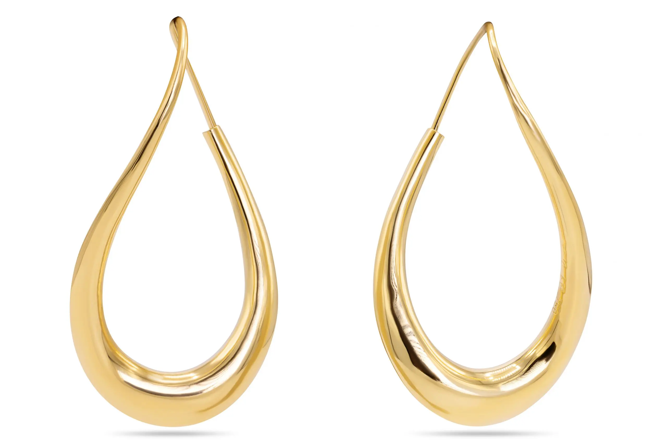 18K YELLOW DESINGER GOLD TWIST HOOP EARRINGS - Roberto Coin - North America