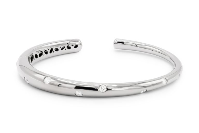 18K Black Rhodium White Gold Bangle Bracelet from  Kwiat's Cobblestone Collection