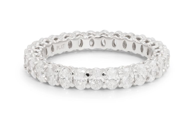 Platinum Diamond Eternity Band set with 29 oval cut diamonds (1.89ct) (F