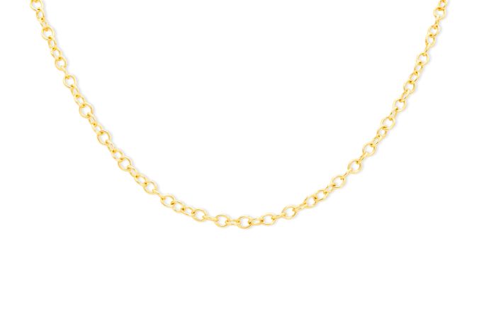 18K Yellow Gold Link Chain Necklace 18" length