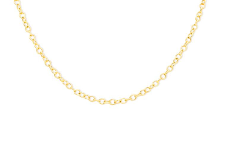 18K Yellow Gold Link Chain Necklace 18" length