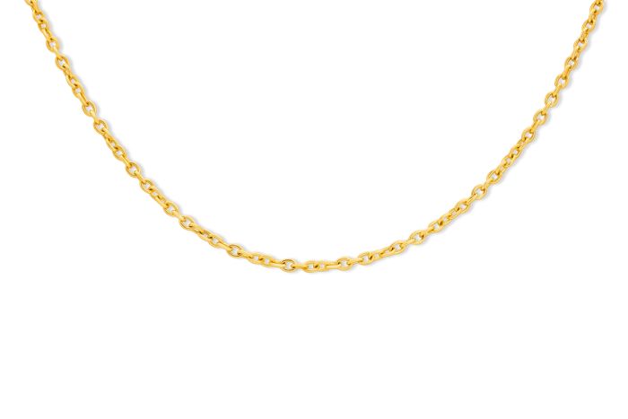 22K Yellow Gold Cable Chain Necklace with 18K yellow gold lobster clasp