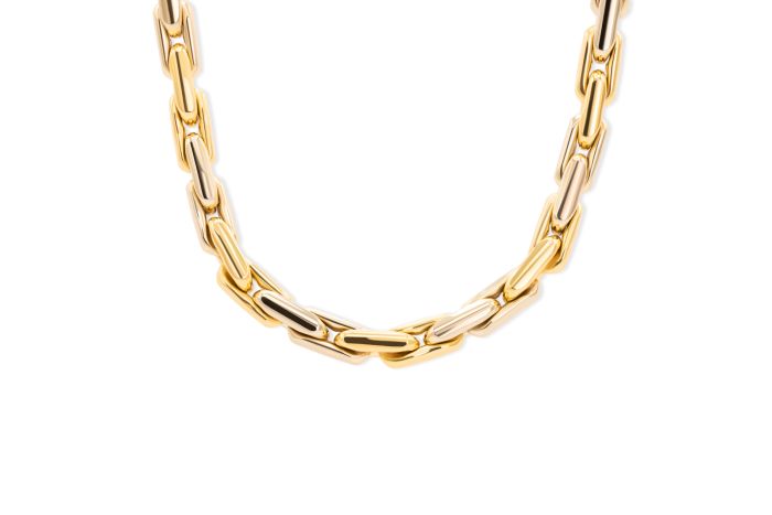 18K Yellow and White Gold Chain Necklace 18" length