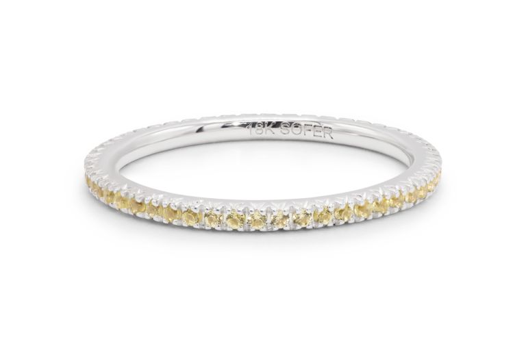 18K White Gold Yellow Sapphire Eternity Band (0.36ctw)